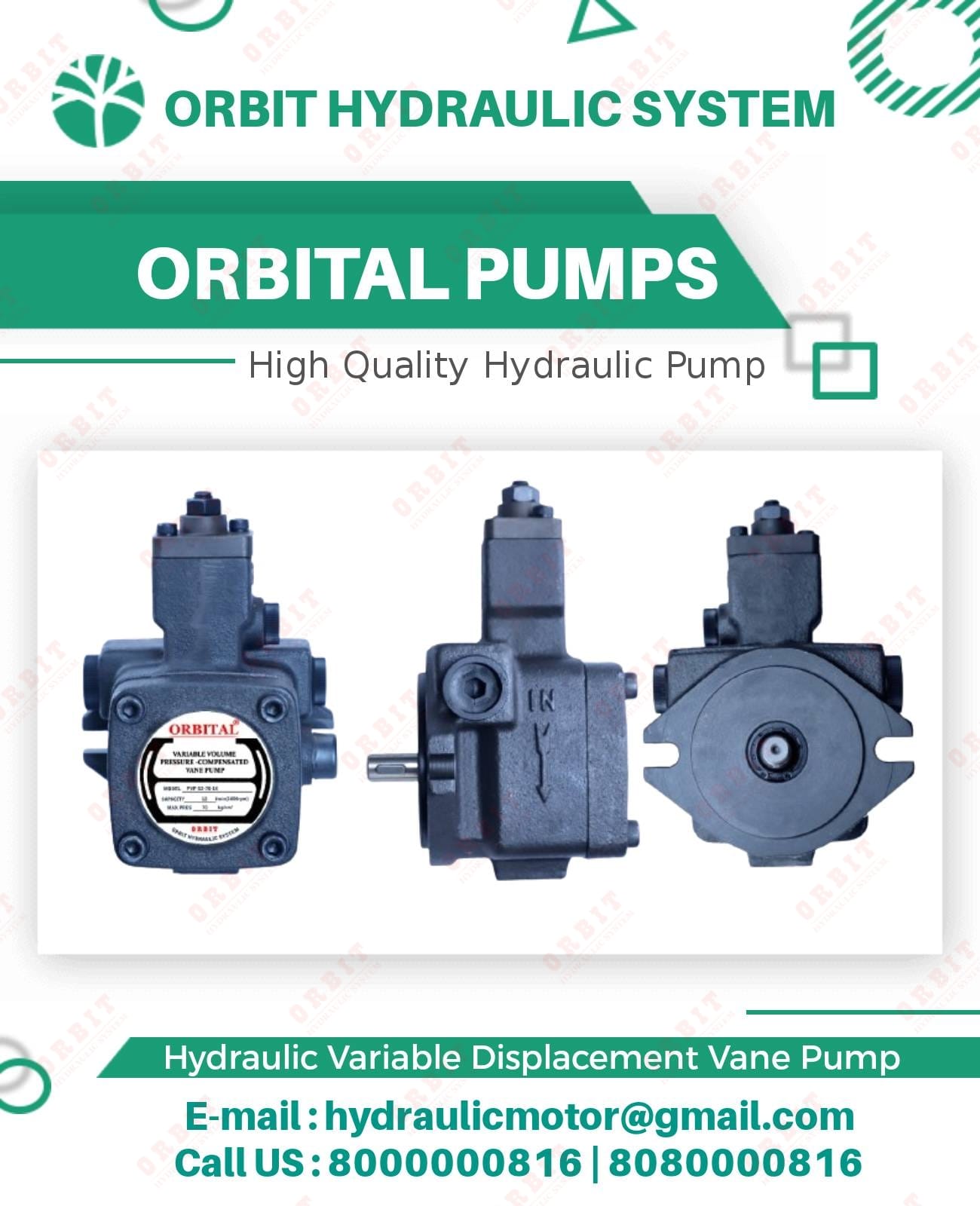PVF PVDF VP5F Anson Make Hydraulic Pump Manufacturers in India PVF-8-55-10S Anson Hydraulic Variable Vane Pump